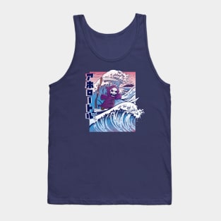 Cool Surfing Grim Reaper Riding a Great Wave Tank Top